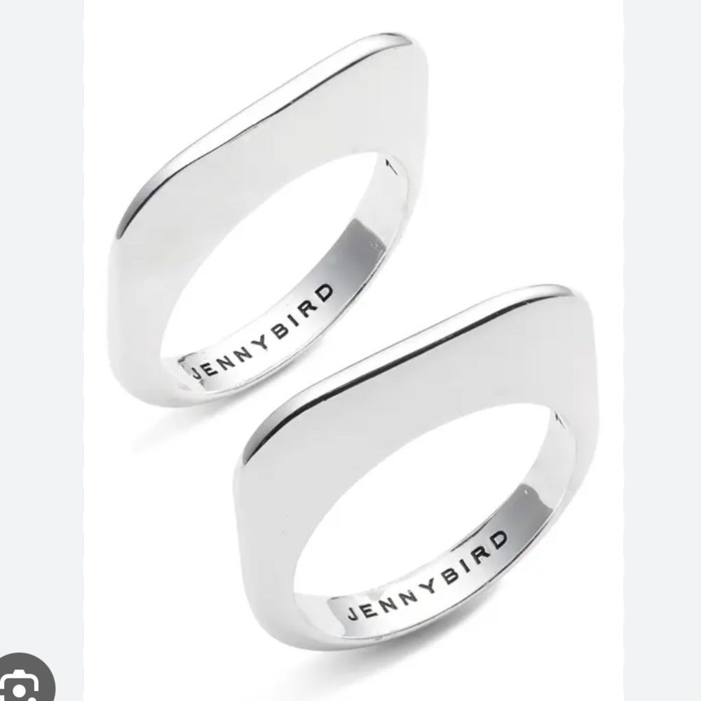 Jenny Bird Cushion Ring Set in Silver Size 7
